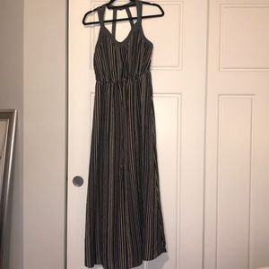 Black striped maxi dress